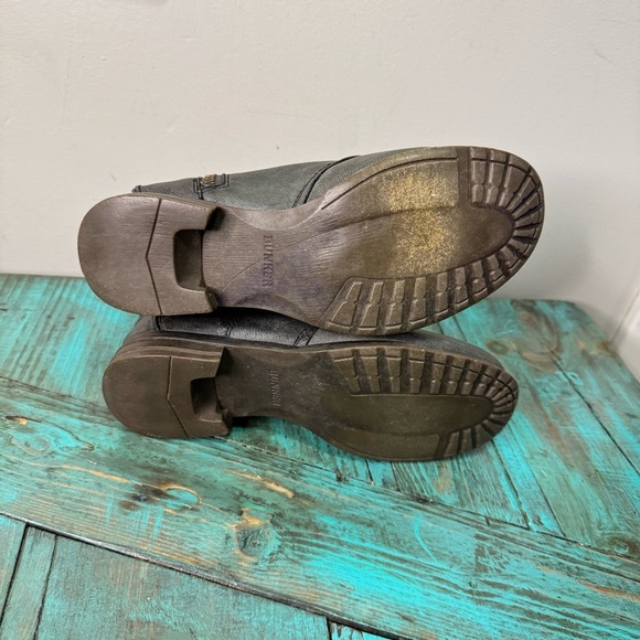 Bunker Grey Distressed Side Zip Mixed Media Steampunk Ankle Boots Size 6.5 - Picture 9 of 15